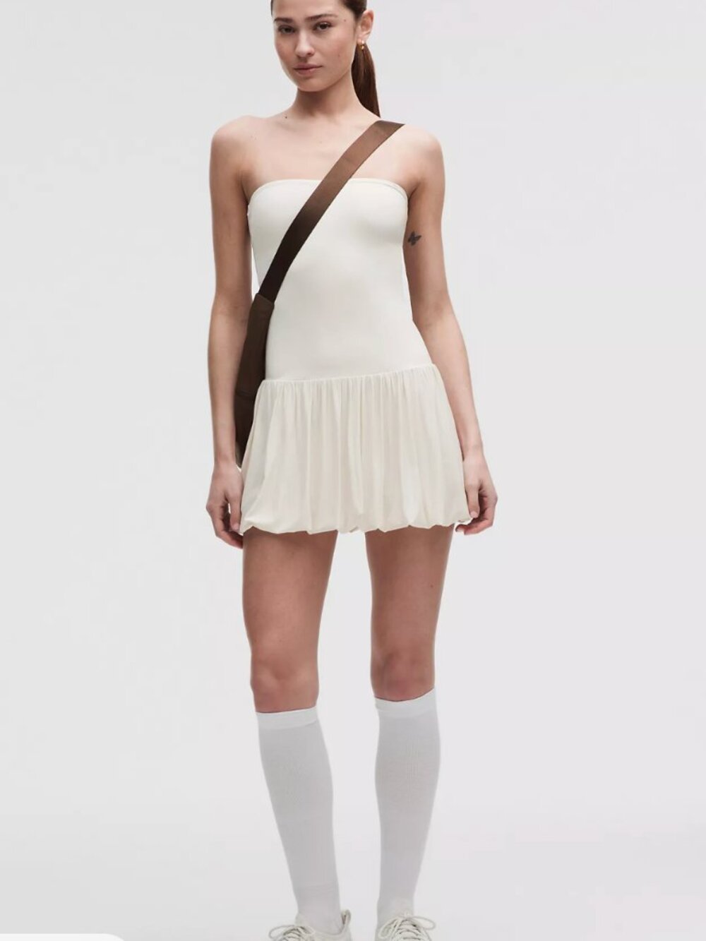 2-in-1 Bubble-Hem Mini Dress